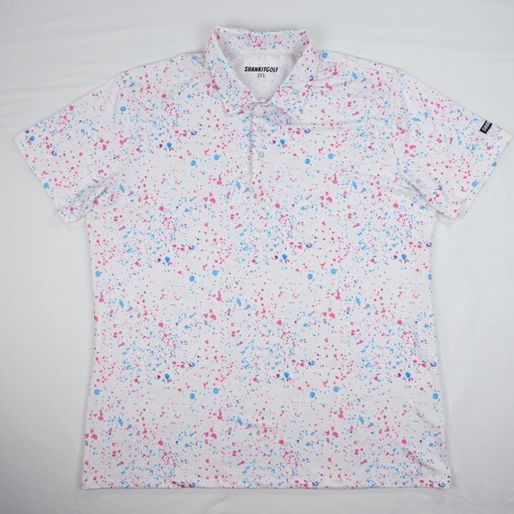 Shank It Golf Other - Shank It Golf Polo Men's 2XL XXL Paint Splatter Performance Stretch